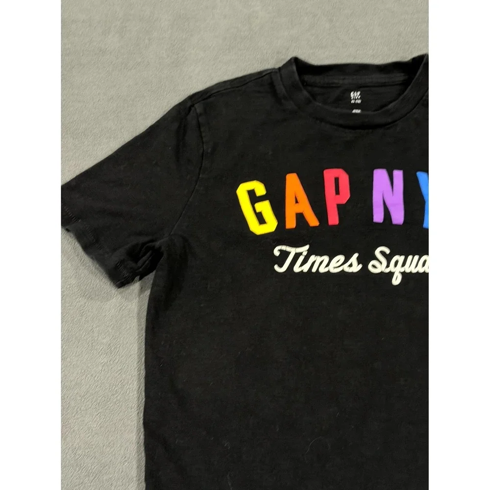 Gap NYC Times Square T Shirt Kids XL (12) Black Spellout Graphic Cotton Casual